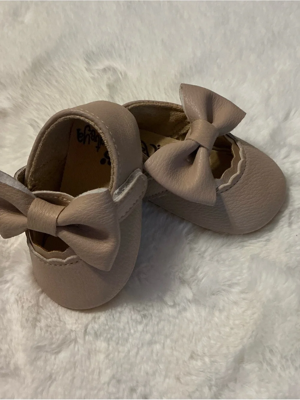 Baby Bow Dress Shoes in Light Beige Size:0-6